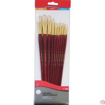 SET DE 10 PINCEAUX À PEINTURE À L’HUILE POILS BLANCS NATURELS DALER ROWNEY