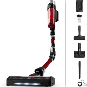 ASPIRATEUR BALAI ROWENTA SANS FIL FLEX HAUTE PUISSANCE 100 AIR WATTS NOIR ROUGE