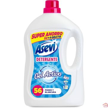 DÉTERGENT LIQUIDE CONCENTRÉ ASEVI GEL ACTIVO 3,74 L POUR LINGE BLANC ET COULEUR