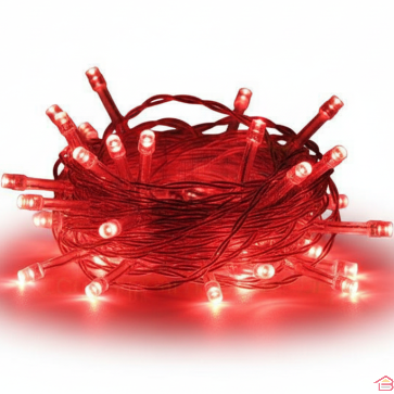 GUIRLANDE LUMINEUSE ROUGE 100 LED LONGUEUR 10 MÈTRES UTILISATION INTÉRIEURE ET EXTÉRIEURE