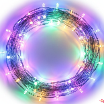 GUIRLANDE LED MULTICOLORE 3 X 3 MÈTRES TRANSPARENTE DIAMANTLED POUR INTÉRIEUR ET EXTÉRIEUR