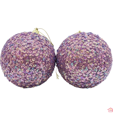 BOULE DE NOËL GLITTER IRIS DIAMÈTRE 10 CM LOT DE 2 PIÈCES