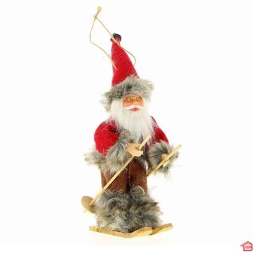 PÈRE NOËL SUR SKI - 24 CM ENV. - 2 ASST