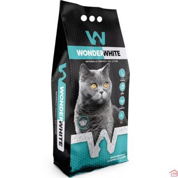 LITIÈRE BLANCHE WONDER WHITE 10 KG POUR CHAT PARFUM SAVON