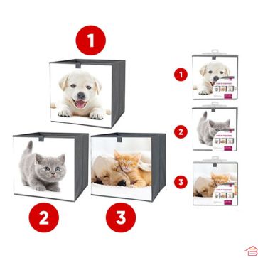CUBE RANGEMENT N-TISSE ANIMALS 31X31X31 CM