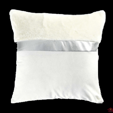 COUSSIN 40X40 CM VELOURS + EMPIECEMENT ANOUK NATUREL
