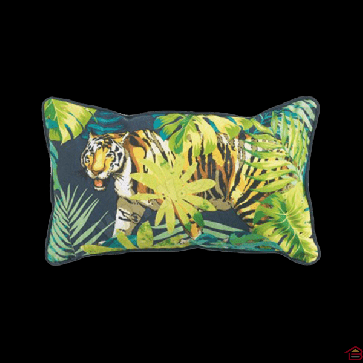 COUSSIN PASSEPOIL 30X50 CM COTON IMPRIME TIGER