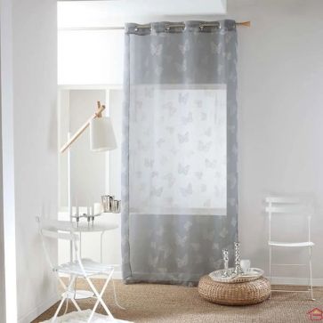 RIDEAU A OEILLETS 140X240 CM AMALIA ANTHRACITE