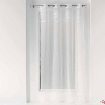 RIDEAU VOILAGE A OEILLETS 140 X 280 CM VALY BLANC