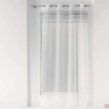 RIDEAU VOILAGE A OEILLETS 140 X 280 CM VALY GRIS