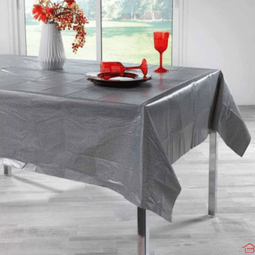 NAPPE RECTANGLE 140X240 CM PEVA IMPRIME ALESSA ANTHRACITE