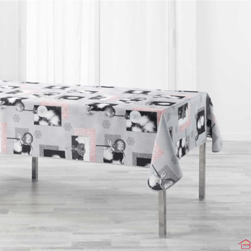 NAPPE RECTANGLE 150 X 240 CM POLYESTER IMPRIME COTINA GRIS