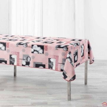 NAPPE RECTANGLE 150 X 240 CM POLYESTER IMPRIME COTINA ROSE