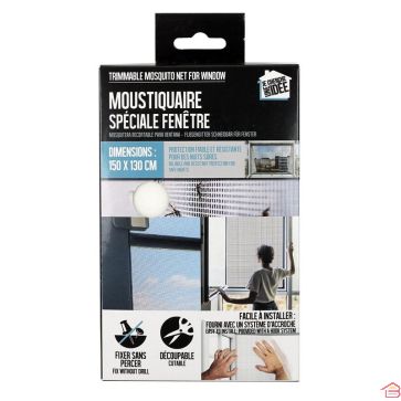 MOUSTIQUAIRE DÉCOUPABLE DE FENÊTRE 150X130 CM
