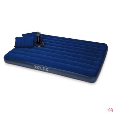 MATELAS D'APPOINT CLASSIC DOWNY + GONFLEUR 152X203X22 CM INTEX