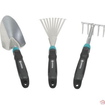KIT OUTILS DE JARDINAGE GARDENA COMFORT POUR ENTRETIEN PLANTATION ET RATISSAGE
