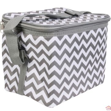 SAC REPAS ISOTHERME GRIS AVEC SANGLE RÉGLABLE 6 LITRES