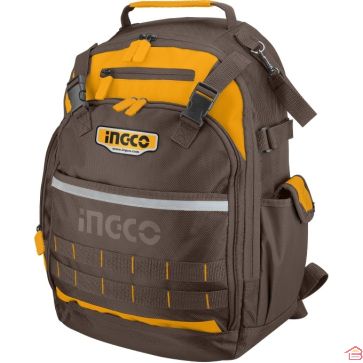 SAC À DOS DE RANGEMENT POUR OUTILS INGCO AVEC STRUCTURE RIGIDE ET MULTIPOCHES 46 CENTIMÈTRES