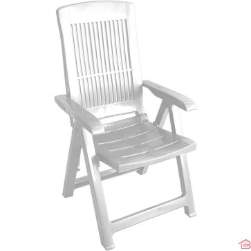 FAUTEUIL DE JARDIN TAMPA BLANC PLIANT EN POLYPROPYLÈNE MULTIPOSITIONS