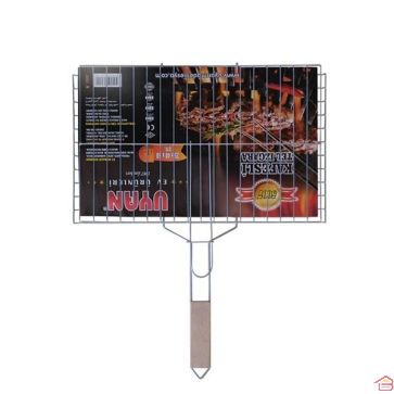 GRILLE BQ HOUSE AVEC MANCHE BOIS 25X40 CM