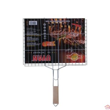 GRILLE BQ HOUSE AVEC MANCHE EN BOIS 30X40X56 CM