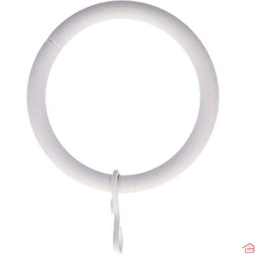 LOT DE 8 ANNEAUX DE TRINGLE À RIDEAUX EN MÉTAL DIAMÈTRE 28 MM COULEUR BLANC