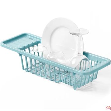 ÉGOUTTOIR À VAISSELLE EN PLASTIQUE 45,5X16,3X10 CM VERT CLAIR BASIC