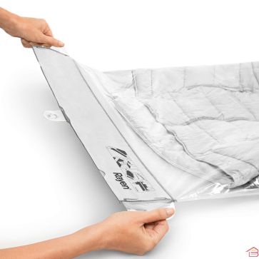 SAC DE RANGEMENT SOUS VIDE AVEC CINTRE EN PVC TRANSPARENT 60X110 CM