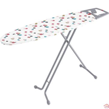 TABLE À REPASSER RÉGLABLE AVEC HOUSSE À POIS 112X35 CM RAYEN