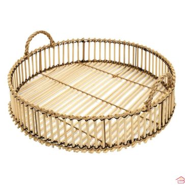 PLATEAU DÉCO EN BAMBOU "TRESSAGE" 40CM NATUREL