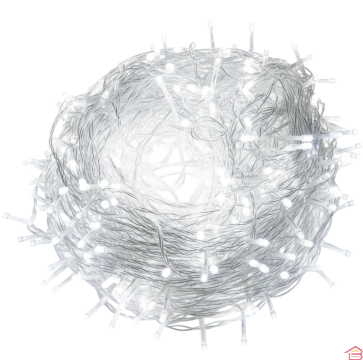 GUIRLANDE LED BLANC FROID 100 LAMPES 10 MÈTRES TRANSPARENTE DIAMANTLED POUR INTÉRIEUR ET EXTÉRIEUR