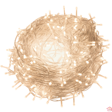 GUIRLANDE LED BLANC CHAUD 100 LAMPES 10 MÈTRES TRANSPARENTE DIAMANTLED POUR INTÉRIEUR ET EXTÉRIEUR