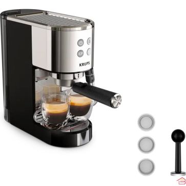 CAFETIÈRE EXPRESSO À POMPE INOX 15 BARS AVEC BUSE VAPEUR KRUPS VIRTUOSO PLUS