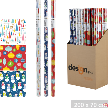 PAPIER CADEAU NOËL DÉCOR SIMPLICITY 200X70 CM