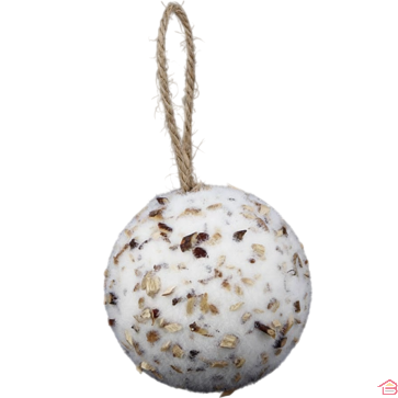 BOULE DE NOËL DIAMÈTRE 8 CM COULEURS BLANC ET MARRON DÉCORATION DE SAPIN