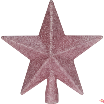 CIMIER ÉTOILE PAILLETÉE ROSE 20 CM DÉCORATION SAPIN DE NOËL