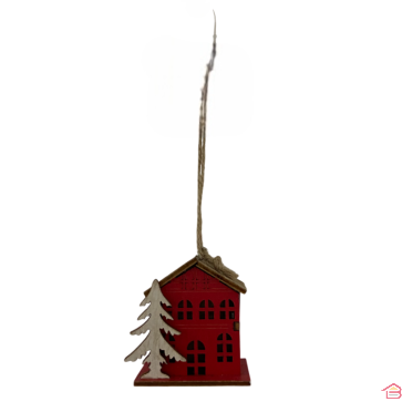 SUSPENSION MAISON EN BOIS 6x8.5 CM