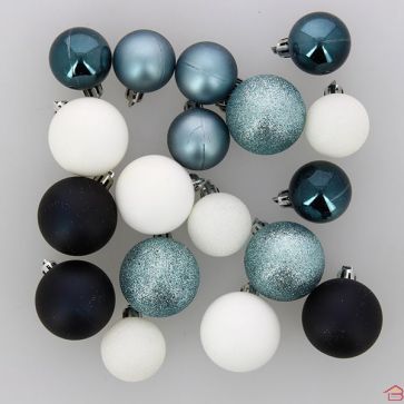 BOULES DE NOEL 4CM/5CM 18PCS - NOEL EN LAPONIE