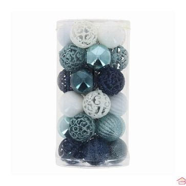 BOULES DE NOEL ARABESQUE X30PCS -D4CM NOEL LAPONIE