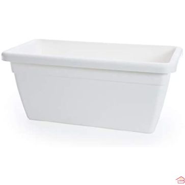 JARDINIERE AKEA BLANCHE 80 CM + SOUCOUPE