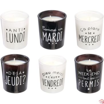 BOUGIE PARFUMEE X6 COFFRET HUMEUR H5CM M12