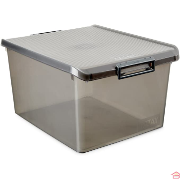 BOITE MULTIUSAGE 35 LITRES TRANSLUCIDE FUME