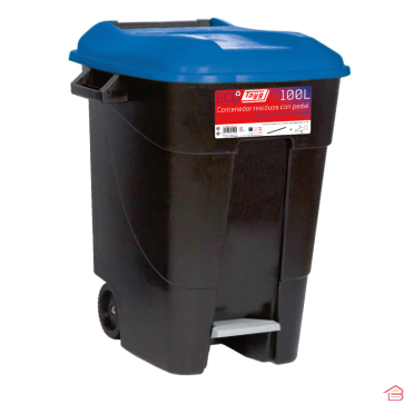 POUBELLE 100L BLEU A PEDALES