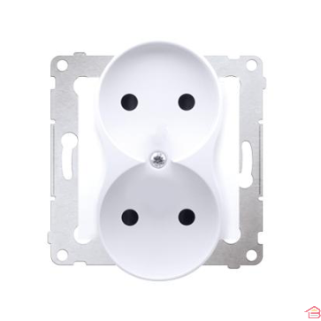 DOUBLE PRISE DE COURANT 2X2P PR BLANC