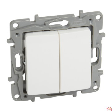 DOUBLE INTERRUPTEUR  10AX BLANC NILOE