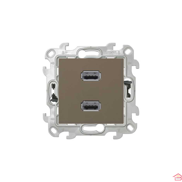 DOUBLE CONNECTEUR USB MARRON S24