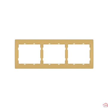 PLAQUE TRIPLE HORIZONTALE DORÉ JADE