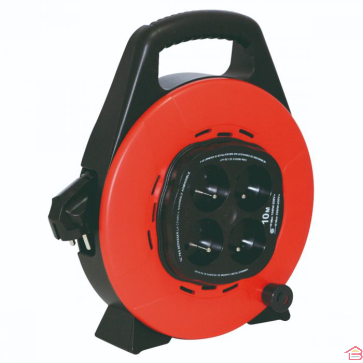 ENROULEUR A USAGE DOMESTIQUE 4 PRISES 2P+T 10 M AVEC PROTECTION INGELEC