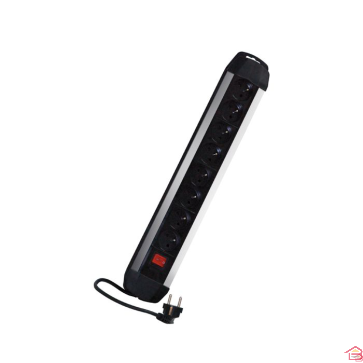 BLOC MULTIPRISES 8 PRISES 2P+T 3M ALUMINIUM INGELEC