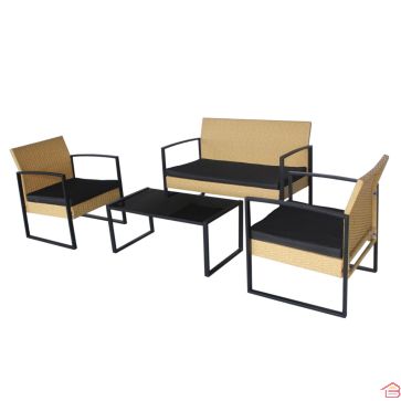 SALON DE JARDIN ALICANTE 4 PIÉCES NATUREL